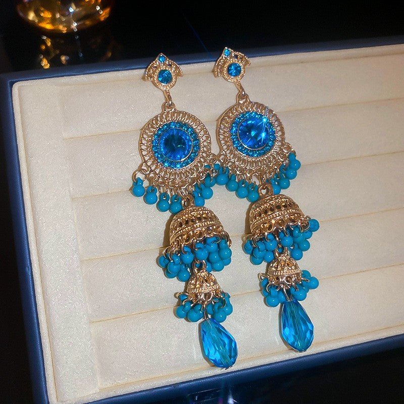 Boucles d'oreilles géométriques rétro luxe Fleur, aiguille en argent, mode chic! - IVOIRART.COM