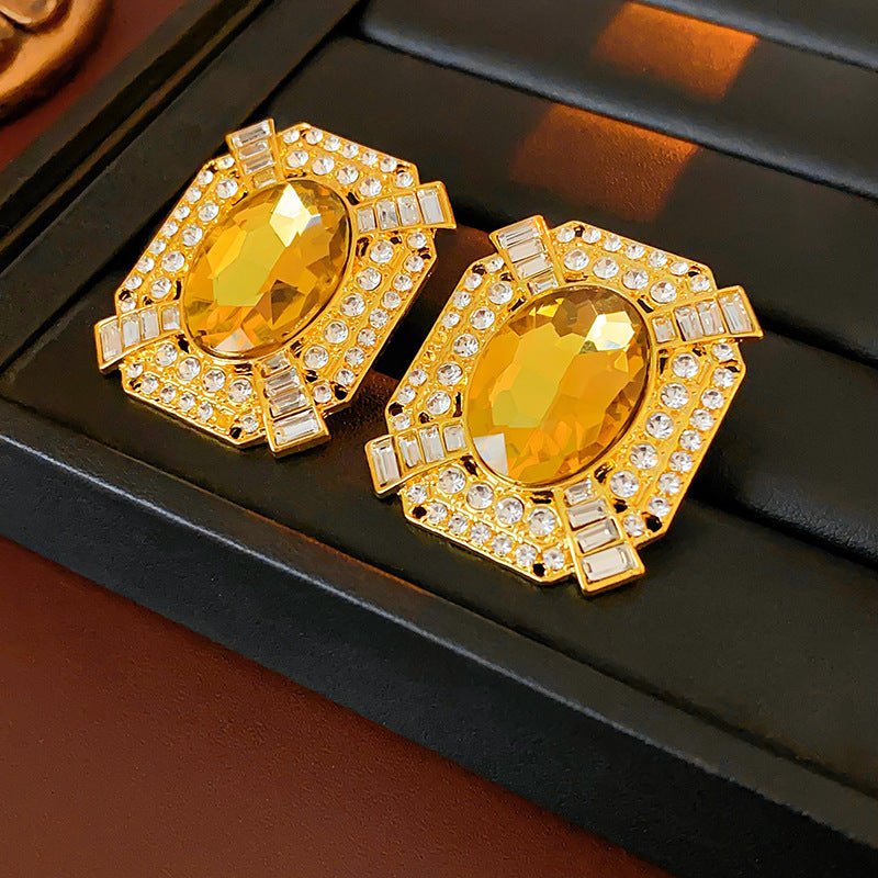 Boucles d'oreilles géométriques rétro luxe - motif floral, clou argenté vintage! - IVOIRART.COM