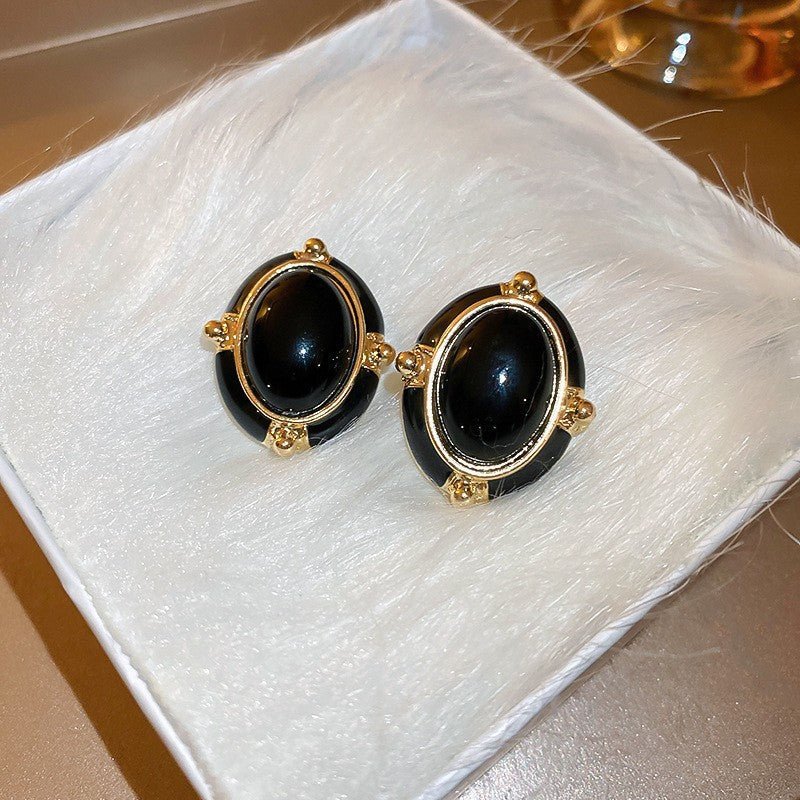 Boucles d'oreilles géométriques vintage à motif floral, clou argenté style rétro - IVOIRART.COM