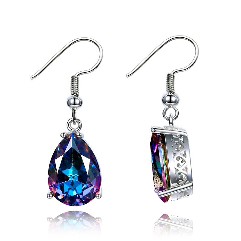 Boucles d'oreilles goutte arc - en - ciel en alliage style européen et américain - IVOIRART.COM