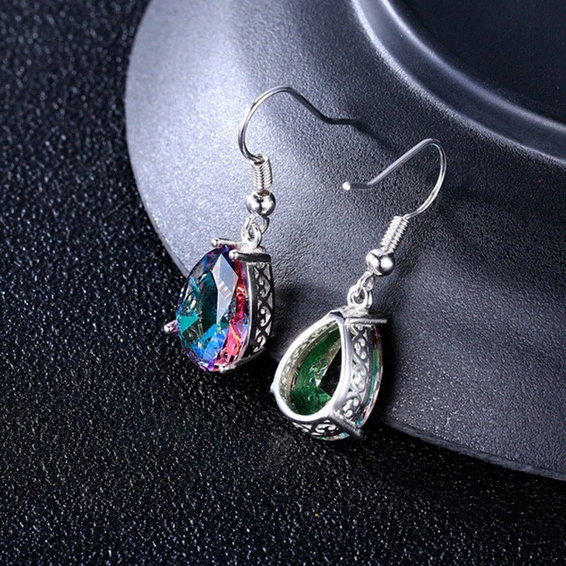 Boucles d'oreilles goutte arc - en - ciel en alliage style européen et américain - IVOIRART.COM