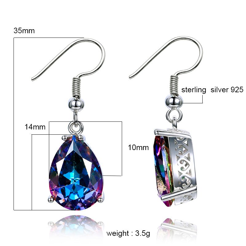 Boucles d'oreilles goutte arc - en - ciel en alliage style européen et américain - IVOIRART.COM
