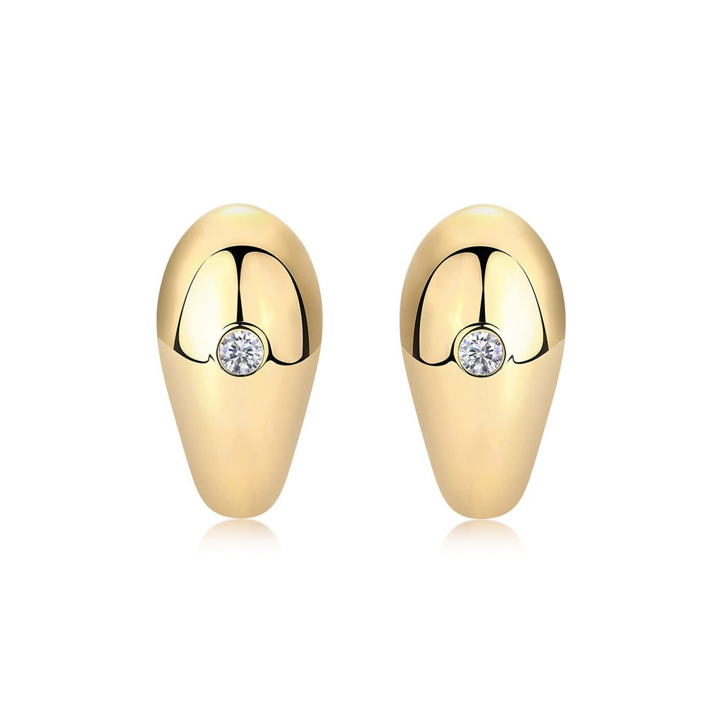 Boucles d'oreilles goutte d'eau en argent sterling S925 0,1 ct Moissanite D VVS1 plaqué or 7 g - IVOIRART.COM