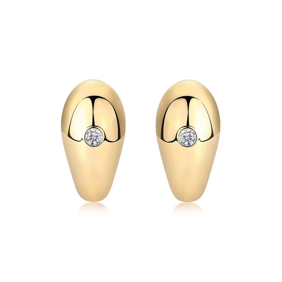Boucles d'oreilles goutte d'eau en argent sterling S925 0,1 ct Moissanite D VVS1 plaqué or 7 g - IVOIRART.COM