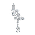 Boucles d'Oreilles Grimpantes en Argent 925 avec Moissanite Poire 5x8mm - IVOIRART.COM