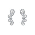 Boucles d’oreilles grimpantes en argent sterling S925 et moissanite, pierres poire, plaqué platine, certificat GRA, coffret cadeau femme - IVOIRART.COM