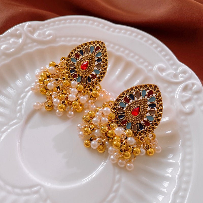 Boucles d'oreilles médiévales vintage élégantes pour femmes, clous rétro premium - IVOIRART.COM