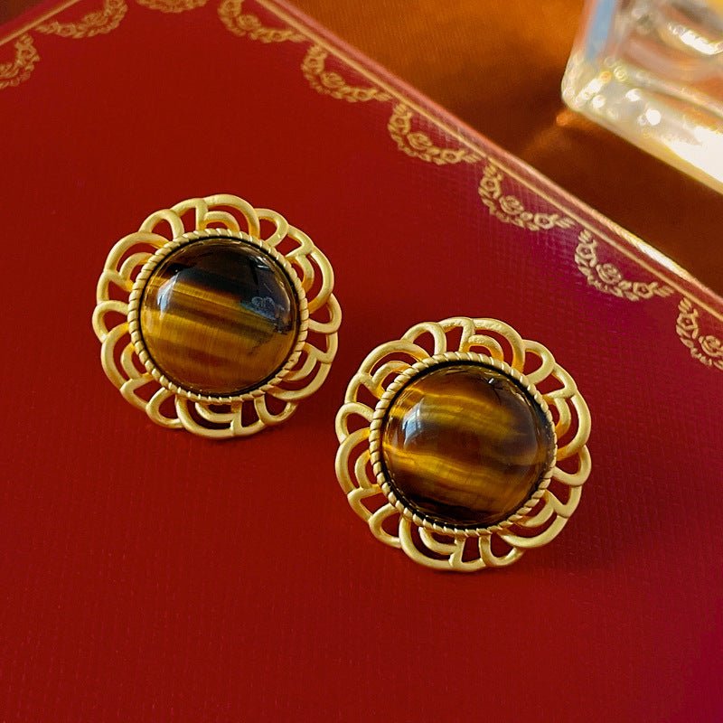 Boucles d'oreilles médiévales vintage pour femmes, élégantes et rétro doré chic. - IVOIRART.COM