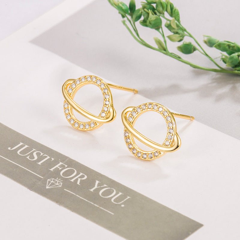 Boucles d'oreilles minimalistes en forme de planète pour femmes, inspiration haut de gamme et design unique - IVOIRART.COM