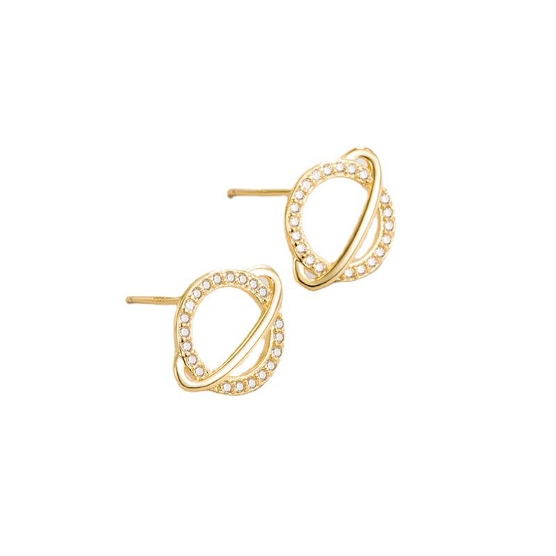 Boucles d'oreilles minimalistes en forme de planète pour femmes, inspiration haut de gamme et design unique - IVOIRART.COM