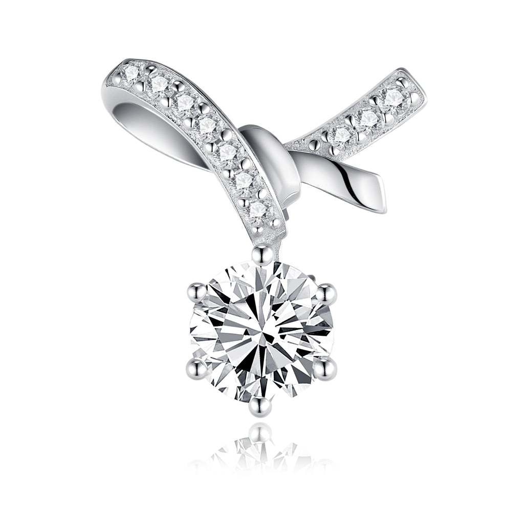 Boucles d'oreilles nœud ruban S925 argent 1ct Moissanite D-VVS1 pavé platine3.5g - IVOIRART.COM