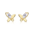 Boucles d'oreilles papillon S925 argent plaqué or Moissanite D-VVS1 4.8g Cadeau! - IVOIRART.COM
