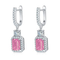 Boucles doreilles pendant S925 argent labgrown émeraude 6x8mm 6ct plaqué platine - IVOIRART.COM