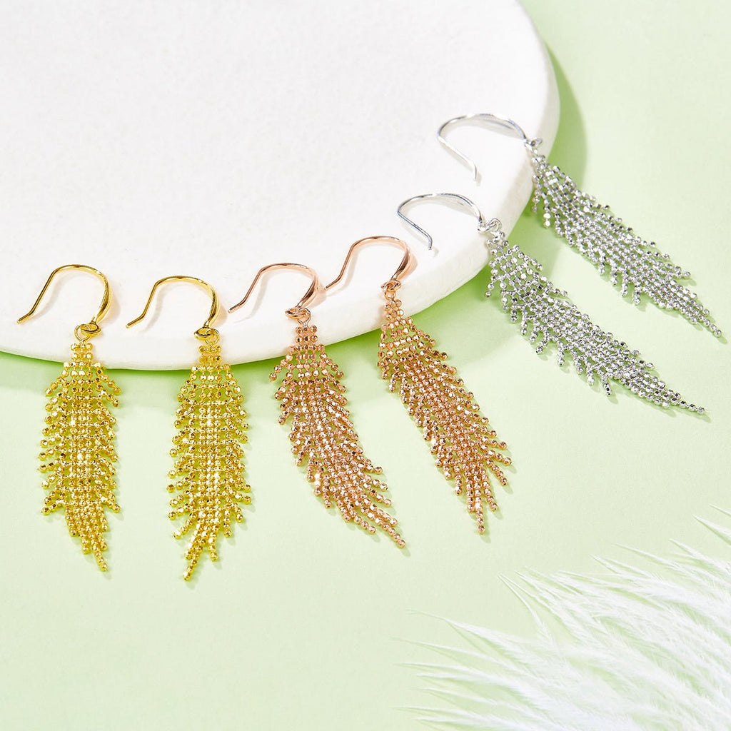 Boucles d'oreilles pendantes à pompons argent sterling S925 59,8 mm légères - IVOIRART.COM