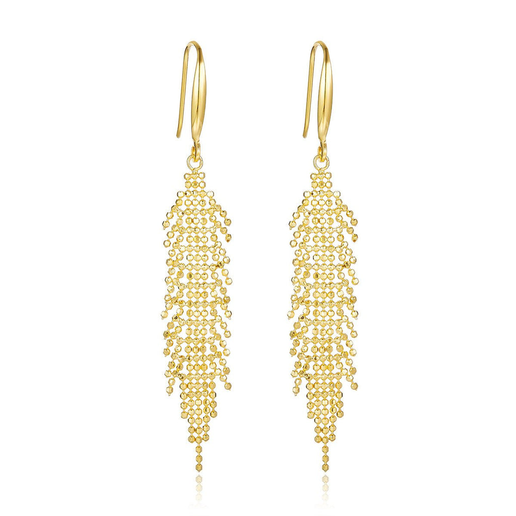 Boucles d'oreilles pendantes à pompons argent sterling S925 59,8 mm légères - IVOIRART.COM