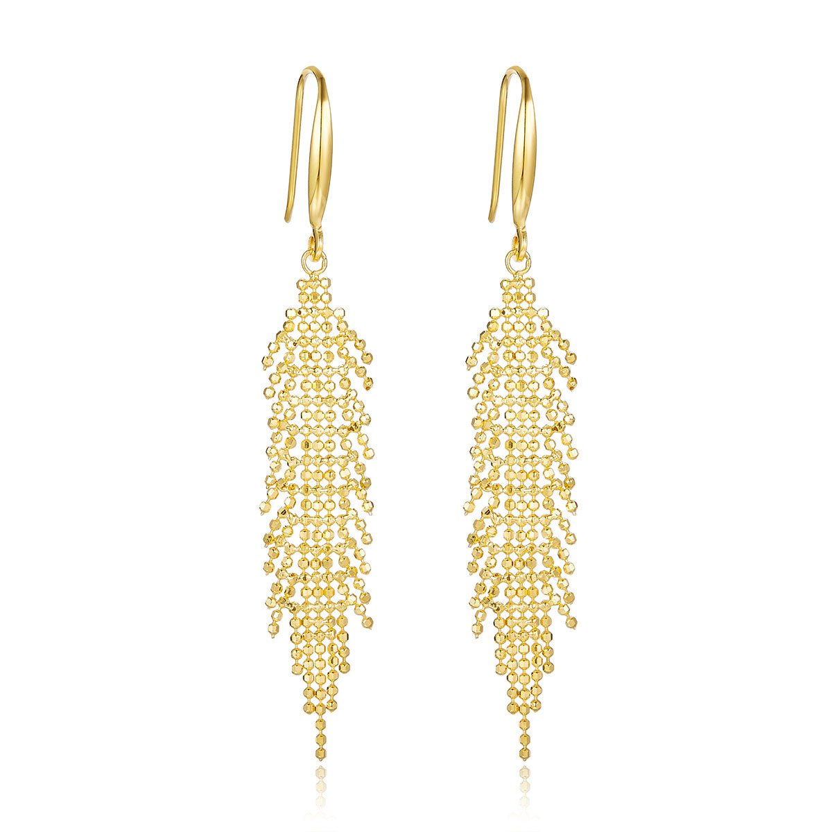 Boucles d'oreilles pendantes à pompons argent sterling S925 59,8 mm légères - IVOIRART.COM