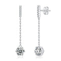 Boucles d'Oreilles Pendantes Chaîne en Argent Sterling S925 Moissanite 0,5 ou 1CT Plaquées Platine, Élégant Coffret Cadeau Certifié GRA - IVOIRART.COM