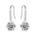 Boucles d’oreilles pendantes en argent sterling S925 0,5CT moissanite avec crochet long plaqué platine - IVOIRART.COM