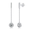 Boucles d'oreilles pendantes en argent sterling S925 Moissanite 0,5 ou 1CT plaqué platine - IVOIRART.COM