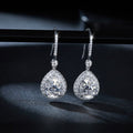 Boucles d'oreilles pendantes en argent sterling S925, moissanite poire 7x9mm, sertissage platine, certifié GRA, coffret cadeau femme - IVOIRART.COM