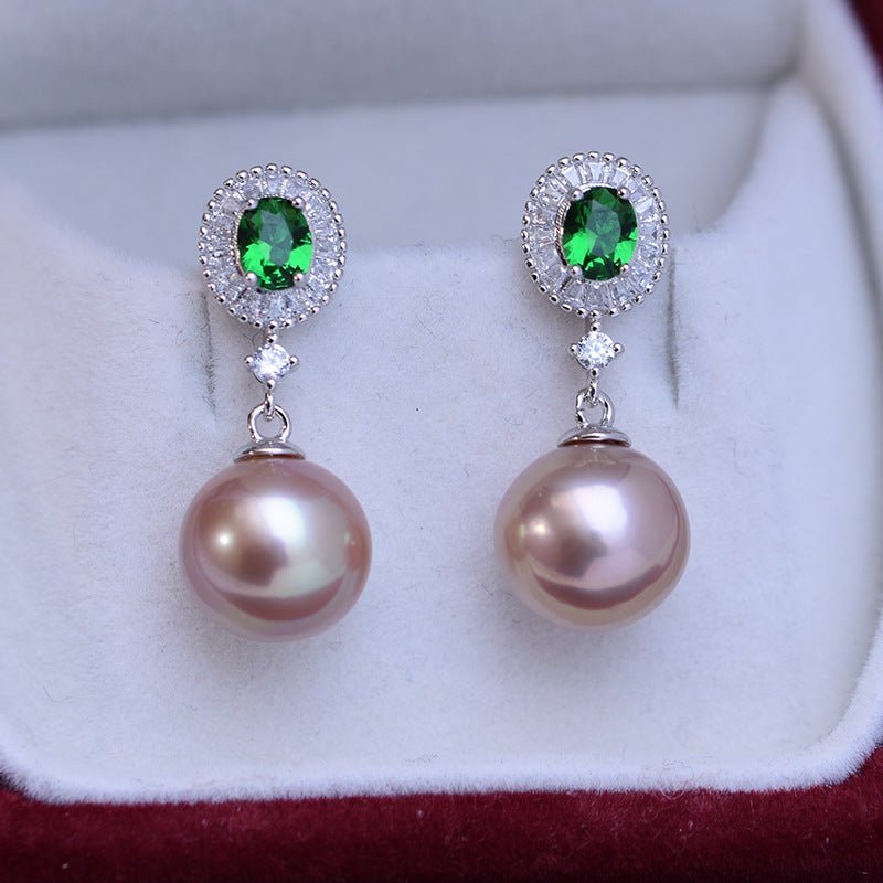 Boucles d'oreilles perles d'eau douce blanches 10 - 11mm parfait cercle microfissures - IVOIRART.COM