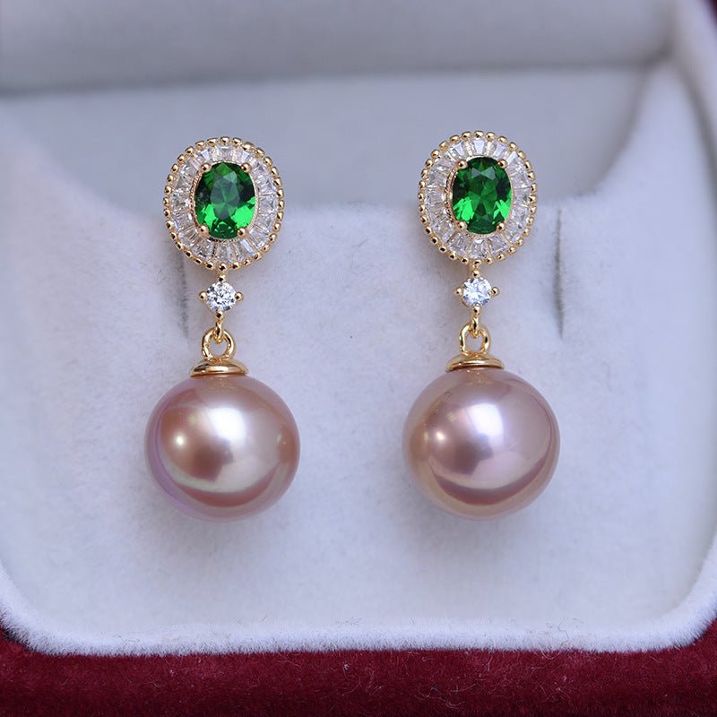 Boucles d'oreilles perles d'eau douce blanches 10 - 11mm parfait cercle microfissures - IVOIRART.COM