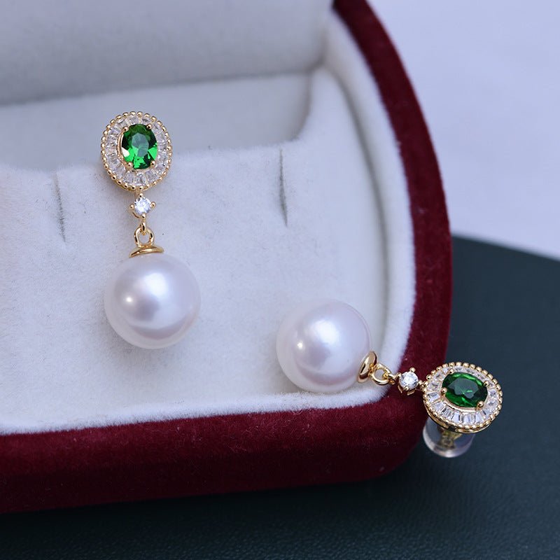 Boucles d'oreilles perles d'eau douce blanches 10 - 11mm parfait cercle microfissures - IVOIRART.COM