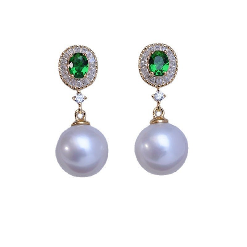 Boucles d'oreilles perles d'eau douce blanches 10 - 11mm parfait cercle microfissures - IVOIRART.COM