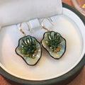 Boucles d'oreilles puces émaillées florales rétro - Luxe léger chic & polyvalent - IVOIRART.COM
