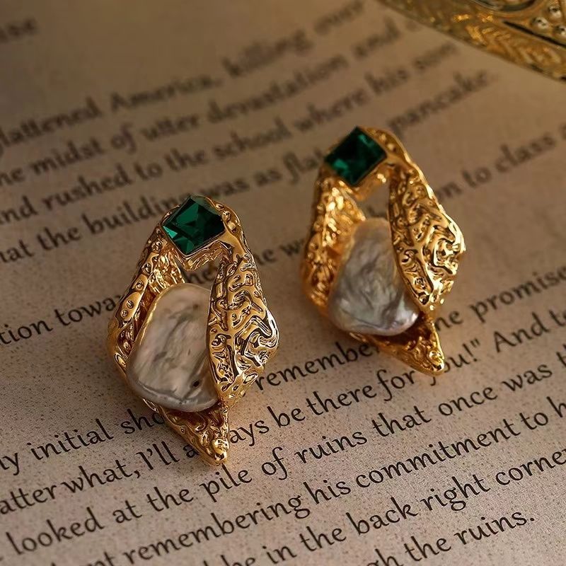 Boucles d’oreilles puces perle baroque 2026 style français aiguille argent 925 - IVOIRART.COM