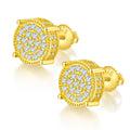 Boucles d'Oreilles Puces Rondes 3D Moissanite D Couleur VVS1 10,2 mm Argent 925 - IVOIRART.COM