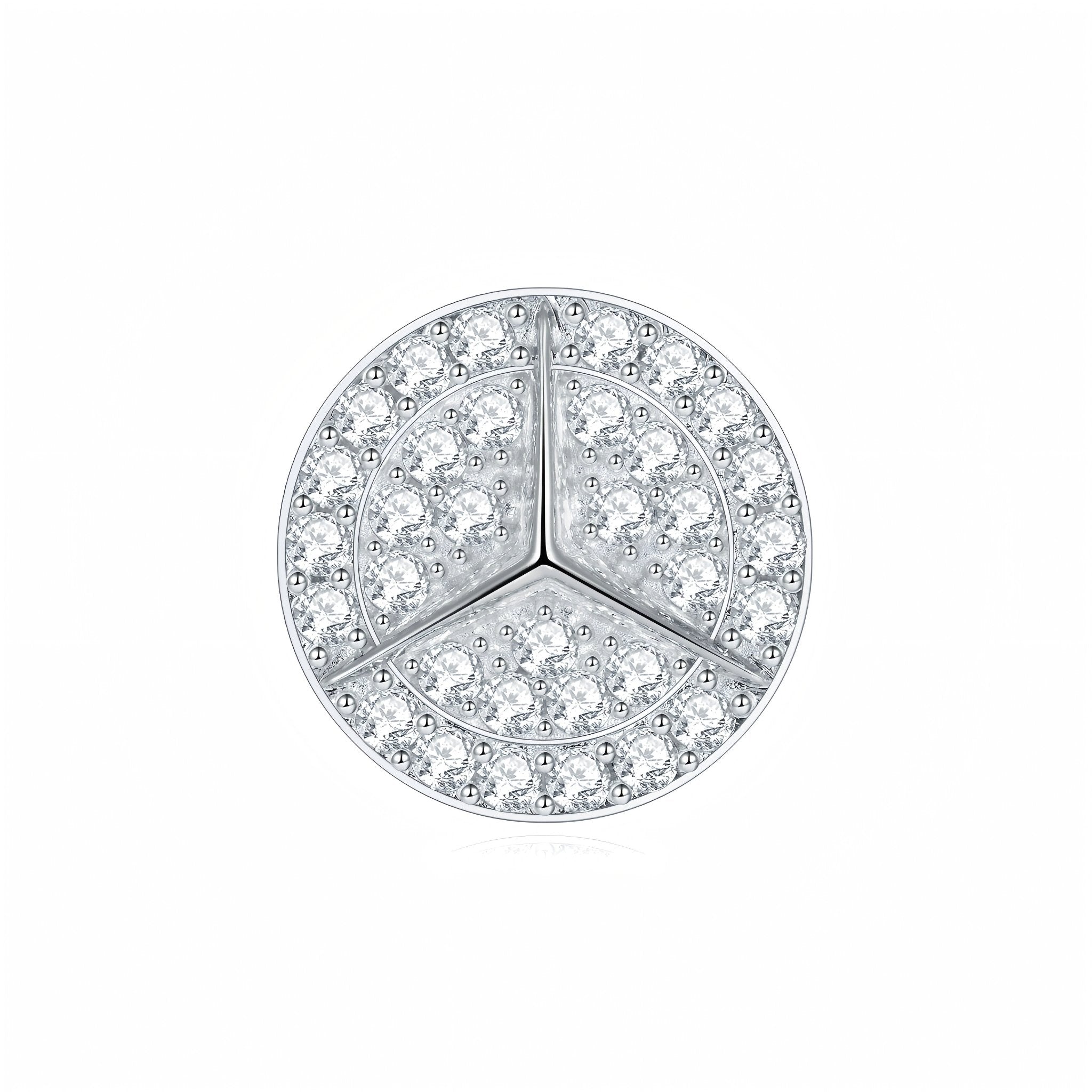 Boucles d’oreilles puces rondes en argent massif S925 Moissanite pavées étoile - IVOIRART.COM