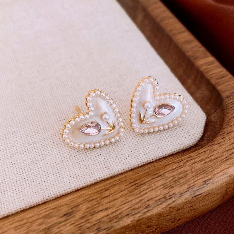 Boucles d'oreilles rétro luxe léger | Clous vintage style Ins, bijoux premium Or - IVOIRART.COM