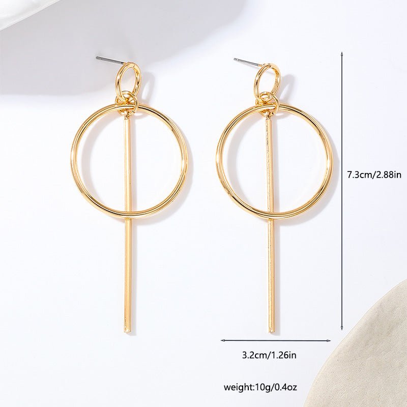 Boucles d'Oreilles Rondes Créatives en Métal Simple pour Femmes Élégantes - IVOIRART.COM