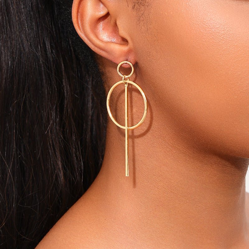 Boucles d'Oreilles Rondes Créatives en Métal Simple pour Femmes Élégantes - IVOIRART.COM