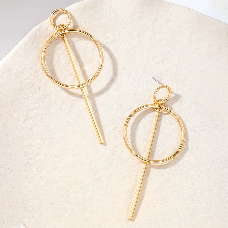 Boucles d'Oreilles Rondes Créatives en Métal Simple pour Femmes Élégantes - IVOIRART.COM