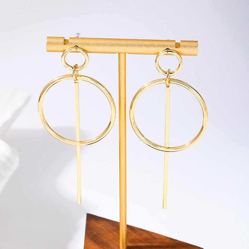 Boucles d'Oreilles Rondes Créatives en Métal Simple pour Femmes Élégantes - IVOIRART.COM