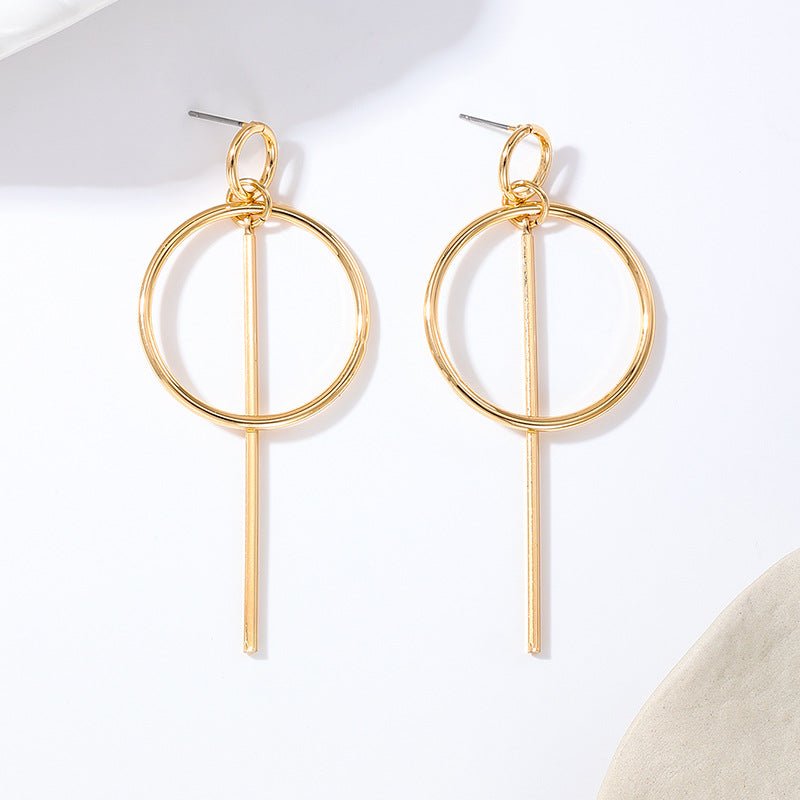 Boucles d'Oreilles Rondes Créatives en Métal Simple pour Femmes Élégantes - IVOIRART.COM