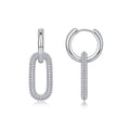 Boucles d'oreilles S925 argent maillons géométriques, moissanite D-VVS1, platine - IVOIRART.COM
