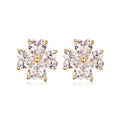 Boucles d'oreilles trèfle cœur S925 en argent, Moissanite 4x4mm, plaquée platine - IVOIRART.COM