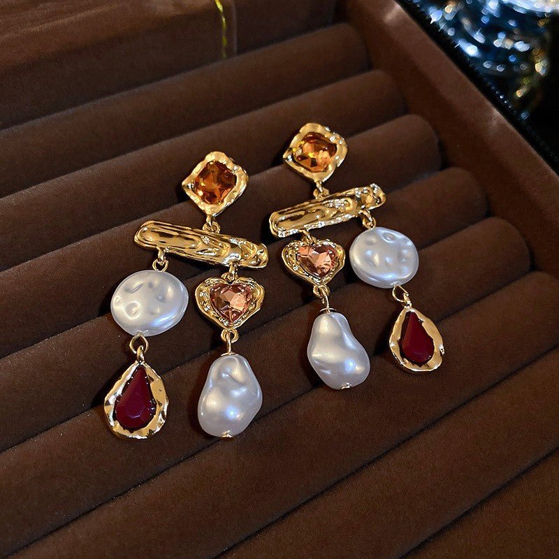 Boucles d'oreilles vintage bohème fleurs géométriques - Argent, Élégantes Luxe925 - IVOIRART.COM