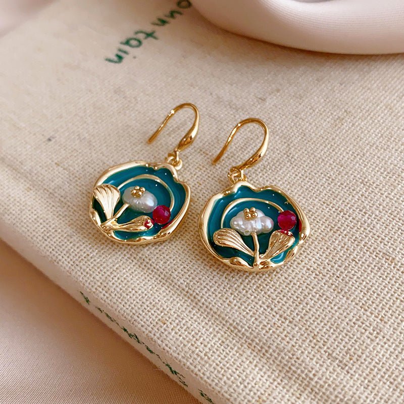 Boucles d'oreilles vintage élégantes Studs tendance luxe léger rétro haut-gamme Or - IVOIRART.COM