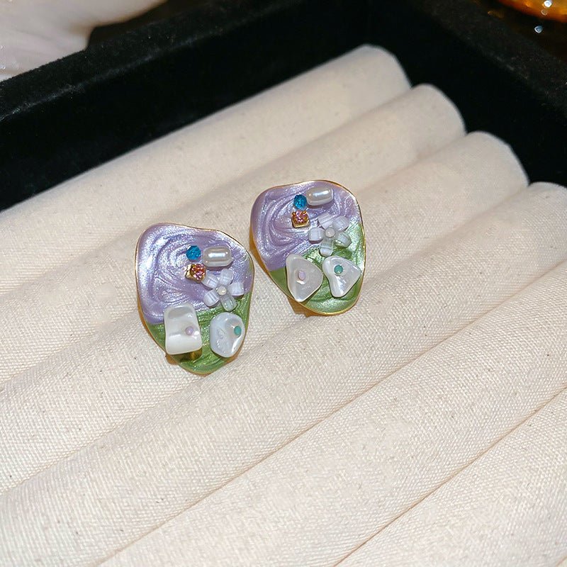 Boucles d'oreilles vintage élégantes Studs tendance luxe léger rétro haut-gamme Or - IVOIRART.COM