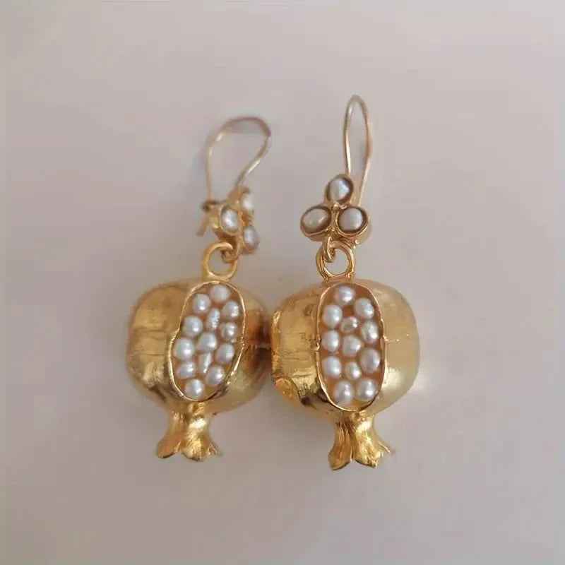 Boucles d'oreilles vintage en perles de grenade personnalisées créatives pour femmes - IVOIRART.COM