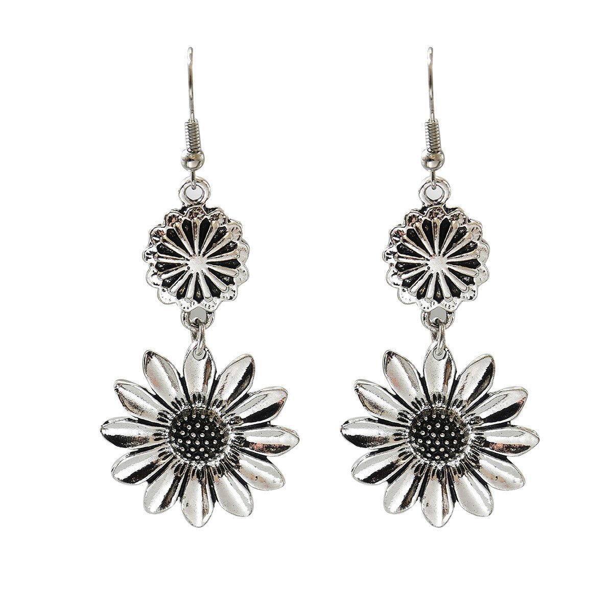 Boucles d'oreilles vintage femme soleil géométrique - élégantes et polyvalentes!! - IVOIRART.COM