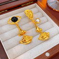 Boucles d'oreilles vintage fleur géométrique argentées — luxe rétro pour elle!!! - IVOIRART.COM