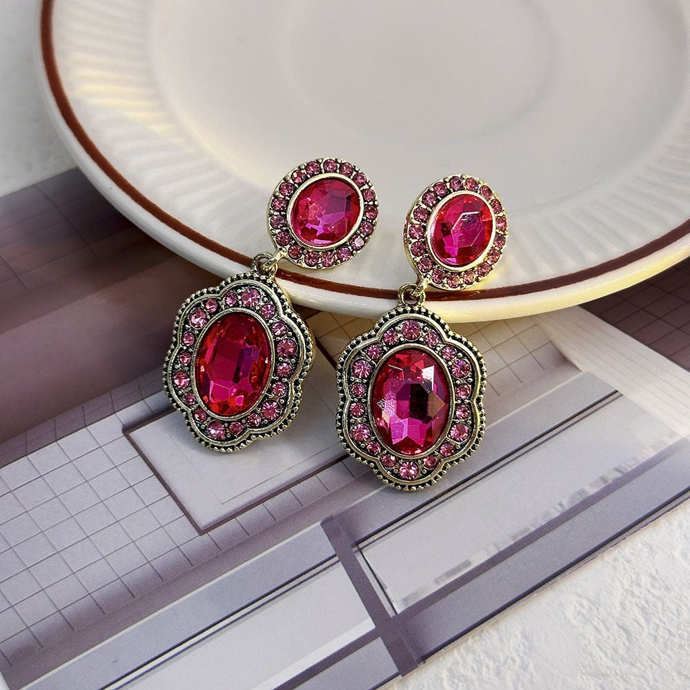 Boucles d'oreilles vintage premium - Fleur émaillée, style rétro élégant à la mode - IVOIRART.COM