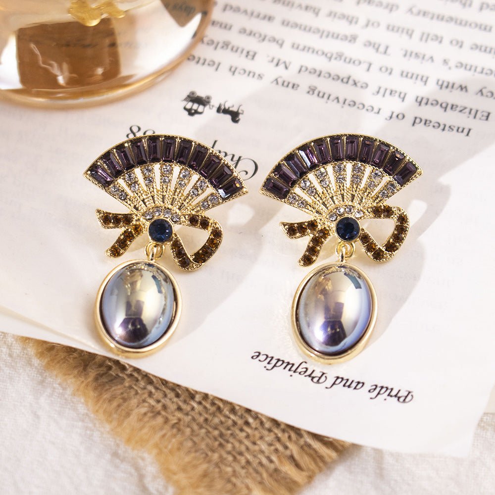 Boucles d'oreilles vintage premium - Fleur émaillée, style rétro élégant à la mode - IVOIRART.COM