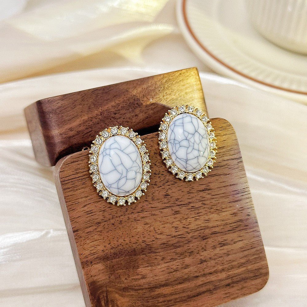 Boucles d'oreilles vintage premium - Fleur émaillée, style rétro élégant à la mode - IVOIRART.COM
