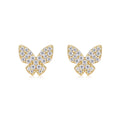 Boucles papillons S925- argent doré, moissanite D-VVS1 pavé, 1,7 g coffret cadeau - IVOIRART.COM